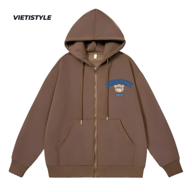 Áo khoác hoodie zip gấu Agroo nỉ bông cao cấp - Hot Trend 2.026 VIETISTYLE giảm 329k