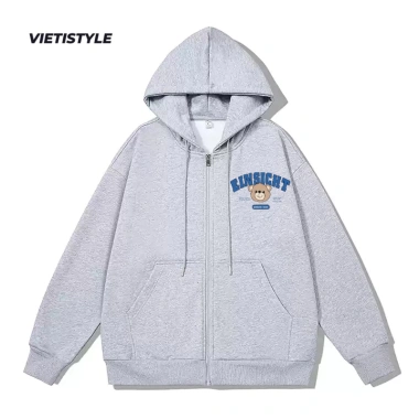 Áo khoác hoodie zip gấu Agroo nỉ bông cao cấp - Hot Trend 2.026 VIETISTYLE giảm 329k