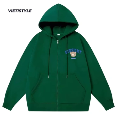 Áo khoác hoodie zip gấu Agroo nỉ bông cao cấp - Hot Trend 2.026 VIETISTYLE giảm 329k