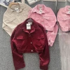 Áo khoác jean nữ croptop 2 túi nắp tay dài Hồng Pastel - Giá chỉ 165k giảm từ 212.850 7