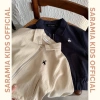 Áo khoác kaki bé SARAMIA KIDS cổ bẻ, khóa kéo, xanh navy thanh lịch - giao trước Tết 6