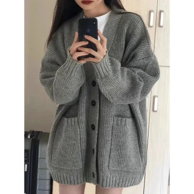 Áo khoác len cardigan dài rộng hottrend Hàn Quốc chất liệu dày dặn, giao trước Tết, chỉ 159k