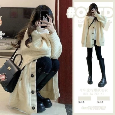 Áo khoác len cardigan dài rộng hottrend Hàn Quốc chất liệu dày dặn, giao trước Tết, chỉ 159k 3 Áo khoác len cardigan dài rộng hottrend Hàn Quốc chất liệu dày dặn, giao trước Tết, chỉ 159k 3