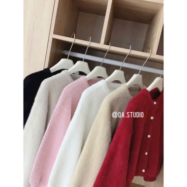 Áo khoác len lông nữ dài tay LAROSA - Trắng đen đỏ hồng, mềm mịn, giảm còn 265k 9 Áo khoác len lông nữ dài tay LAROSA - Trắng đen đỏ hồng, mềm mịn, giảm còn 265k 9