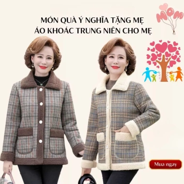 Áo khoác lót lông ấm áp cho mẹ, bà trung niên - Chuẩn loại 1, giảm giá còn 269k