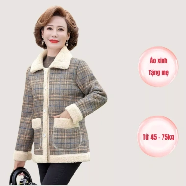 Áo khoác lót lông ấm áp cho mẹ, bà trung niên - Chuẩn loại 1, giảm giá còn 269k