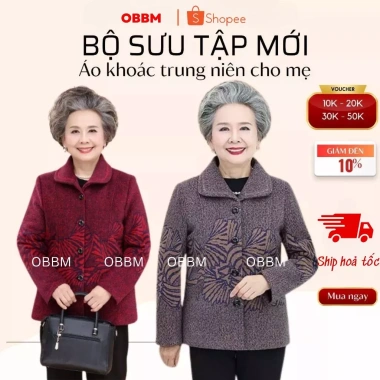 Áo khoác lót lông cao cấp cho trung niên, người già - Độ ấm áp, siêu nhẹ, tặng mẹ, bà, Quà tết 2.026, giá ưu đãi 399.000 VND