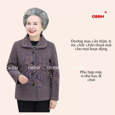 Áo khoác lót lông cao cấp cho trung niên, người già - Độ ấm áp, siêu nhẹ, tặng mẹ, bà, Quà tết 2.026, giá ưu đãi 399.000 VND