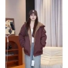 Áo khoác lót lông nữ 2 mặt nâu café form rộng siêu ấm Hàn Quốc - Giá chỉ 592k 10