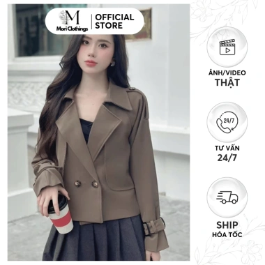 Áo Khoác Măng Tô Dáng Ngắn Thu Đông Nữ - MORI CLOTHINGS Giá 261.700₫