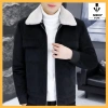 Áo khoác nam cổ lông da lộn dày dặn - Siêu ấm, giảm giá 20% chỉ 276.500₫ 6