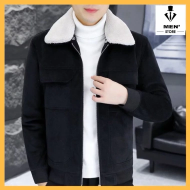Áo khoác nam cổ lông da lộn dày dặn - Siêu ấm, giảm giá 20% chỉ 276.500₫ 6