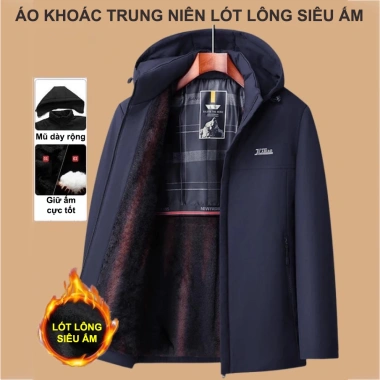 Áo khoác nam trung niên lót lông siêu ấm, mũ tháo rời, chống nước nhẹ – Giá 435k 8 Áo khoác nam trung niên lót lông siêu ấm, mũ tháo rời, chống nước nhẹ – Giá 435k 8