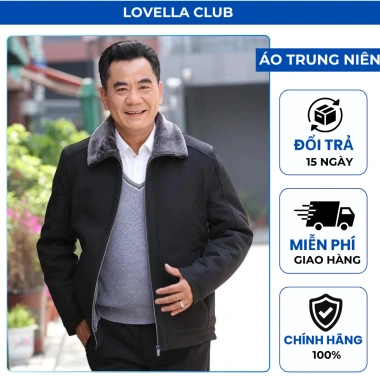 Áo khoác nam trung niên lót lông STY - ấm áp, tăng bố tặng, chỉ 449k