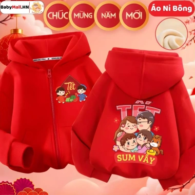 Áo Khoác Nỉ Bông Tết 2.026 BABYMALL Lót Lông Mềm Giữ Nhiệt Giữ Ấm Giá 197k 10