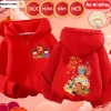 Áo khoác nỉ bông Tết Sum Vầy 2.026 cho bé trai & bé gái - BABYMALL, lót lông ấm, giảm còn 197.000₫