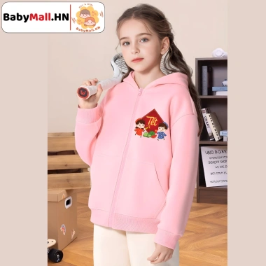 Áo khoác nỉ bông Tết Sum Vầy 2.026 cho bé trai & bé gái - BABYMALL, lót lông ấm, giảm còn 197.000₫ 7