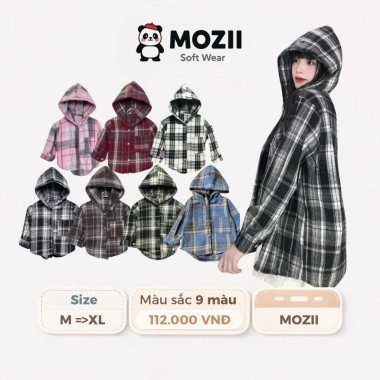 Áo khoác nỉ Dạ Dày Dặn MOZII có nón rộng, phong cách Hàn Quốc, form rộng, chống nắng, chỉ 103k