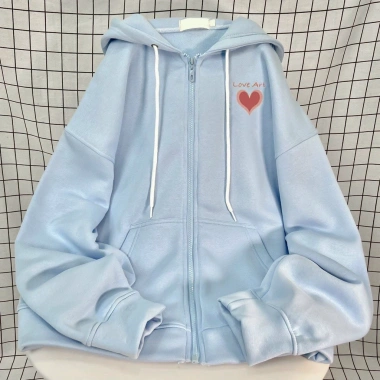 Áo khoác nỉ mũ hai lớp logo Love Art Tim Đỏ HARIQUEEN lót bông tay bồng giảm 22% 5 Áo khoác nỉ mũ hai lớp logo Love Art Tim Đỏ HARIQUEEN lót bông tay bồng giảm 22% 5