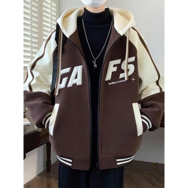 Áo khoác nỉ nam có túi trong, logo thêu, nón to, dây kéo chắc chắn – Giá 129k