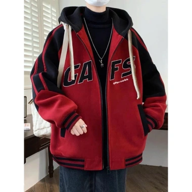 Áo khoác nỉ nam có túi trong, logo thêu, nón to, dây kéo chắc chắn – Giá 129k