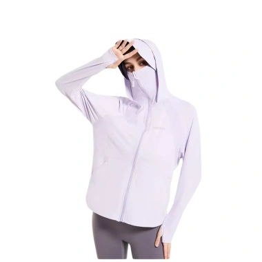 Áo khoác nữ chống nắng mũ rộng vành UPF50+ tay xỏ ngón thun lạnh, siêu mát - 115k