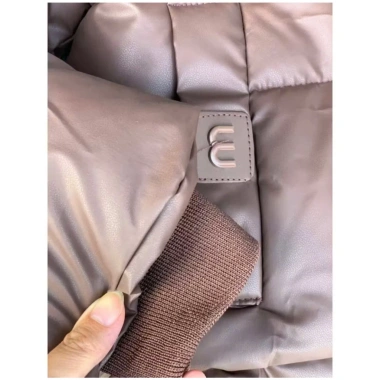 Áo khoác nữ da PU 3 lớp, cổ lông tháo rời, freesize, dây rút & tay bo - 199.000đ