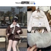 Áo Khoác Nữ Dáng Ngắn Phối Cổ Lông 3 Lớp Dày Dặn - Chất Phao Bóng Cao Cấp, Dễ Phối Đồ