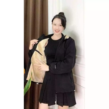 Áo khoác nữ DIHU lót lông toàn thân vải gió dù chống nước, giữ ấm mùa thu đông đi làm đi chơi - 189k 10