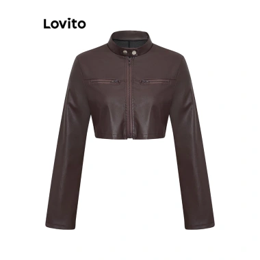 Áo khoác nữ Lovito phom rộng gió chống nước, dây kéo L106AD280 - Giá chỉ 257.040₫