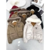 Áo Khoác Parka Kaki Dáng Ngắn, Mũ Lông, Lót Lông Siêu Ấm, Xinh Xắn Trẻ Trung Năng Động