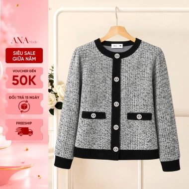 Áo khoác trung niên ANA Mode tweed thun cao cấp, Quà Tết tặng mẹ 848.000đ