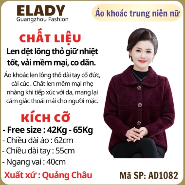 Áo khoác trung niên nữ AD1.082 - Cổ bẻ cài cúc, len lông thỏ QC L1, thu đông 350k 8 Áo khoác trung niên nữ AD1.082 - Cổ bẻ cài cúc, len lông thỏ QC L1, thu đông 350k 8