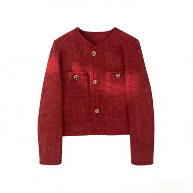 Áo khoác tweed nữ pháp đỏ tay dài - Tết & Valentine, cardigan hàn quốc mỏng nhẹ, giá 259k 6