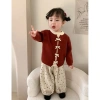 Áo Len Bé Gái Khuy Nơ Đỏ – Cardigan Tết 2.026 Hàn Quốc, Giá 249.000đ 2