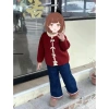 Áo Len Bé Gái Khuy Nơ Đỏ – Cardigan Tết 2.026 Hàn Quốc, Giá 249.000đ 9
