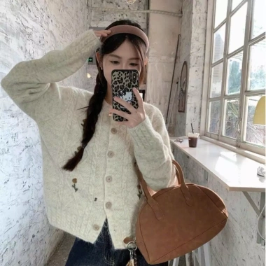 Áo len cardigan dài tay họa tiết hoa độc đáo, chất liệu mềm mịn, Giao trước Tết, QCCC loại 1 – 199k 7