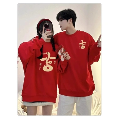 Áo Len Đỏ Cổ Tròn Unisex Tết Nguyên Đán Giao COD 24h Giá Gốc 123k Giảm 100k