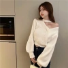 Áo len đỏ dài tay, tay phồng cổ choker cá tính, phối màu giáng sinh Noel Tết G-18 - 129k 3