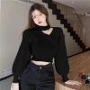 Áo len đỏ dài tay, tay phồng cổ choker cá tính, phối màu giáng sinh Noel Tết G-18 - 129k 5