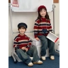 Áo len kẻ sọc đỏ đôi couple, đồ gia đình Set Quảng Châu mới nhất, giảm giá 320k 4
