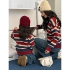 Áo len kẻ sọc đỏ đôi couple, đồ gia đình Set Quảng Châu mới nhất, giảm giá 320k 6