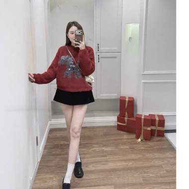 Áo len lông hình ngựa cườm sắc màu - Phong cách Tết, thu đông, đi làm, đi chơi 295k 5 Áo len lông hình ngựa cườm sắc màu - Phong cách Tết, thu đông, đi làm, đi chơi 295k 5
