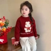 Áo len thỏ Happy New Year ấm áp dày dặn, cute xinh xắn, đáng yêu cho bé gái mùa đông Tết 4