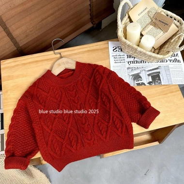 Áo len trẻ em Tết 2.025 - Cardigan dày trắng rộng rãi, kiểu phương Tây, giảm còn 290k