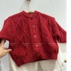 Áo len trẻ em Tết 2.025 - Cardigan dày trắng rộng rãi, kiểu phương Tây, giảm còn 290k 2