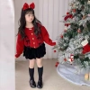 Áo len vặn thừng đính nơ + chân váy nhung 2 tầng lót trong size 2-12Y Jumy Kids giá 169k 4