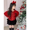 Áo len vặn thừng đính nơ + chân váy nhung 2 tầng lót trong size 2-12Y Jumy Kids giá 169k 6