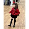 Áo len vặn thừng đính nơ + chân váy nhung 2 tầng lót trong size 2-12Y Jumy Kids giá 169k 8