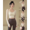 Áo Lót Thể Thao Nữ Dài Tay Mút Lưới Cổ Thuyền Hoả Tốc Sẵn Gym Yoga Pilates 248k 2